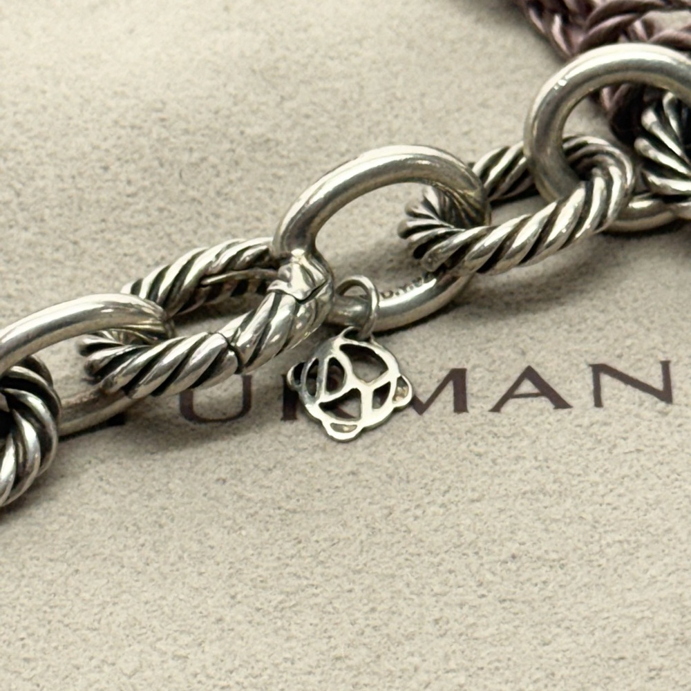 David Yurman 12mm Oval Link Chain Necklace .925 18” - Picture 5 of 9